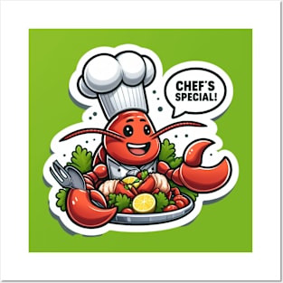 Lobster As A Chef - Printed Posters and Art